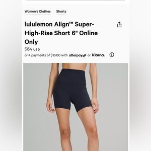 Lulu lemon biker short